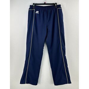 Russell Track Pants Womens M Athleisure Activewear Gym Blue‎ Yellow Piping